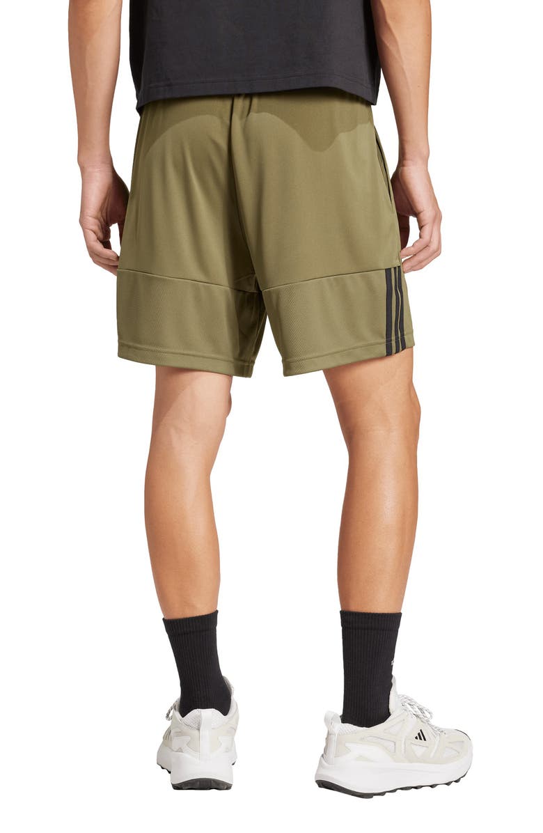 adidas Sereno 3-Stripes Shorts, Alternate, color, Olive Strata/ Black