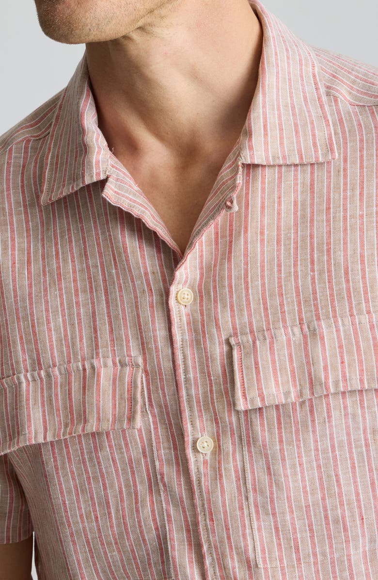 UNTUCKit Wrinkle Resistant Linen Camp Shirt, Alternate, color, Tan