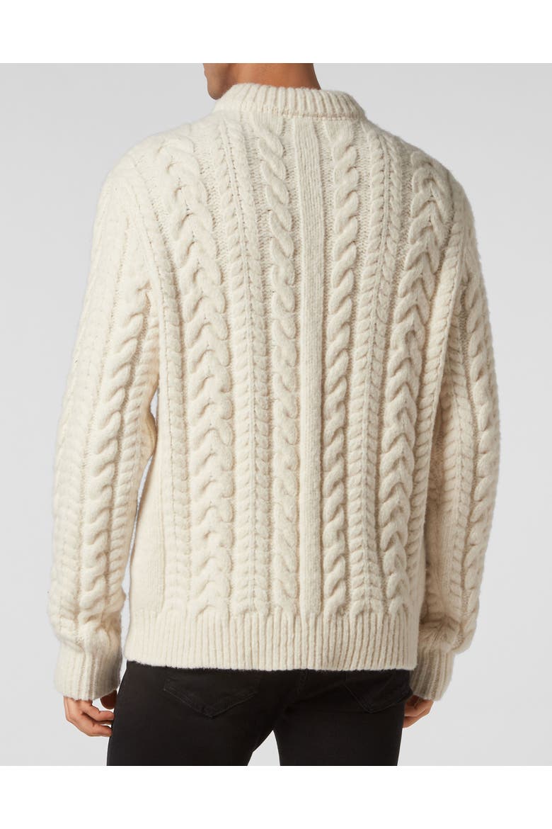 Pullover Round Neck Skull Men, Alternate, color, white
