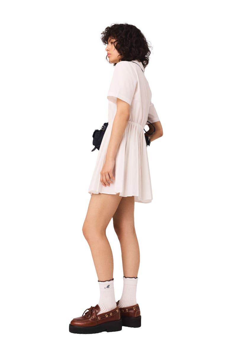 maje Short-sleeve shirt dress, Alternate, color, White