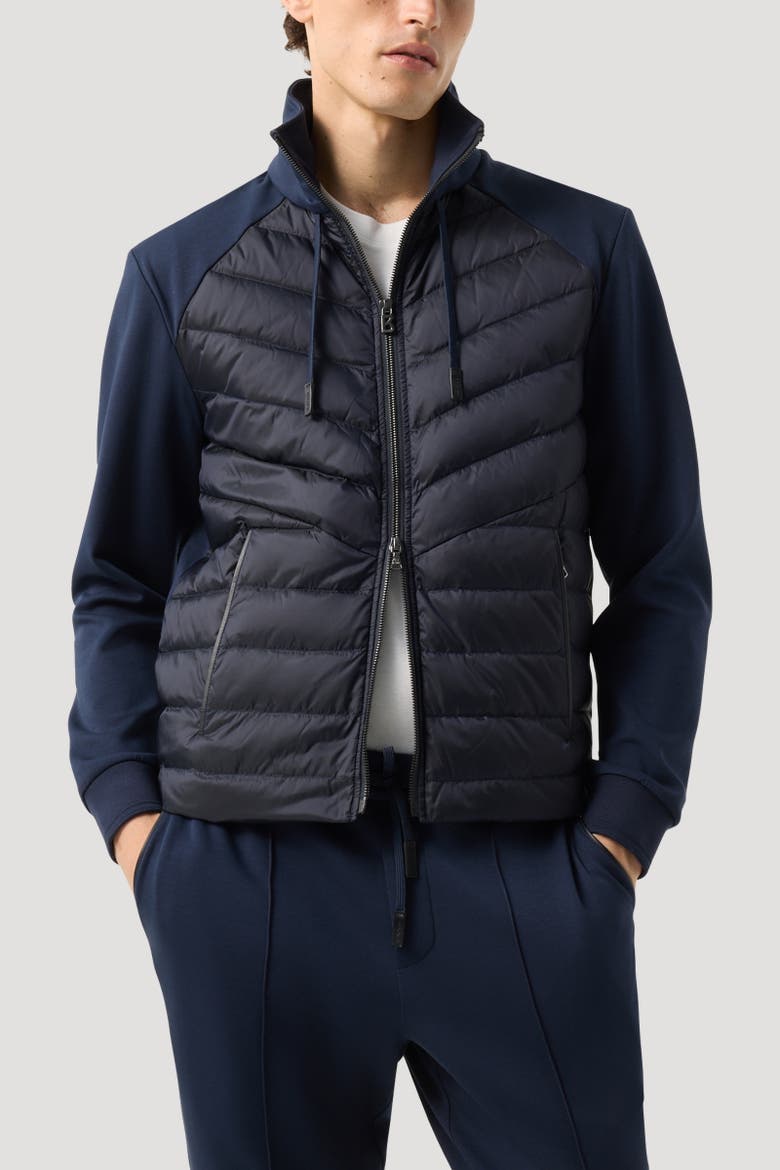 Baker Down Jersey Jacket, Alternate, color, Navy blue