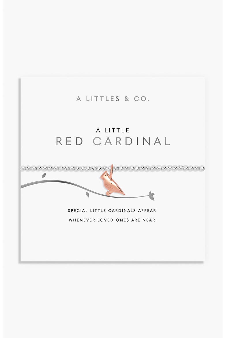 A Little 'Red Cardinal' Bracelet In Silver Plating, Main, color, Metallic Silver