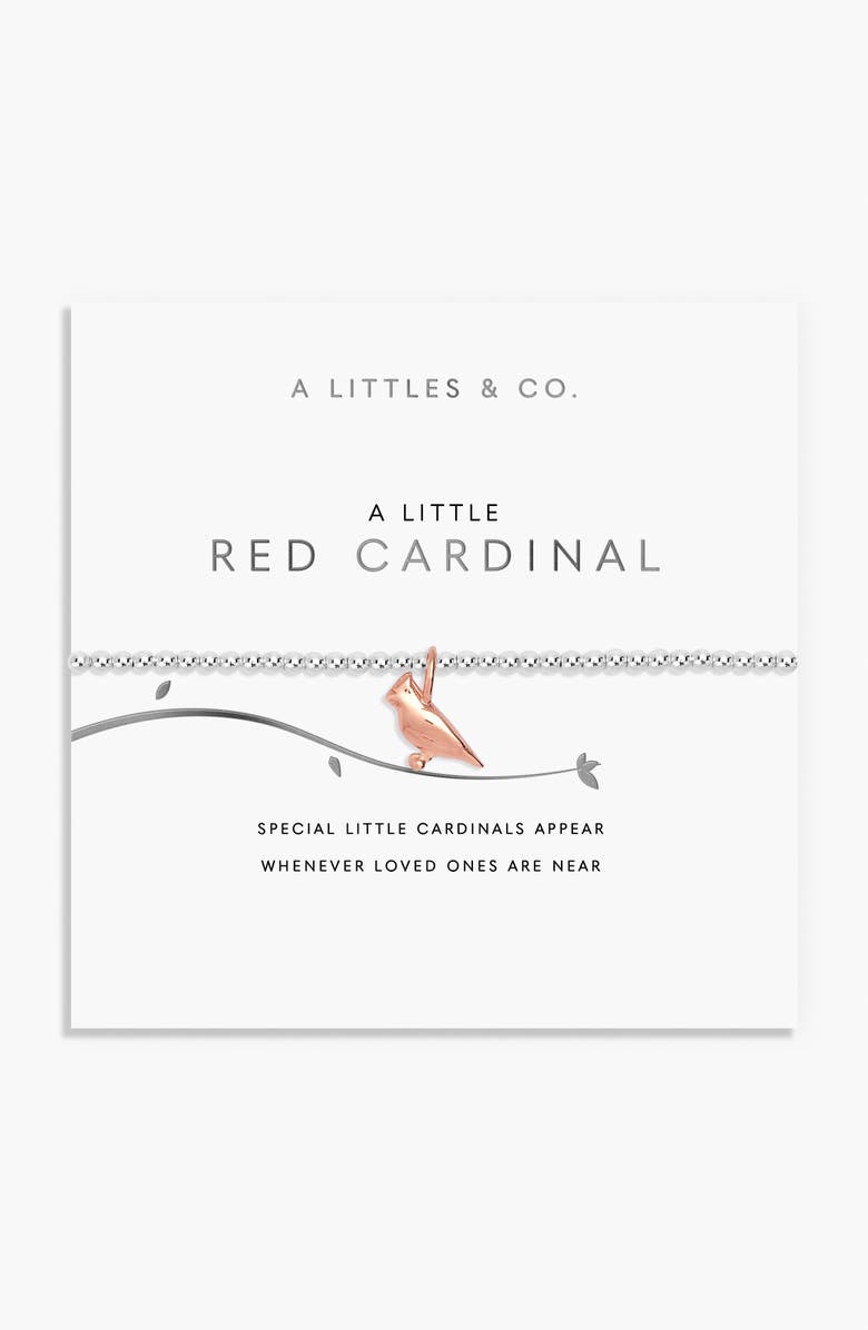 A Littles & Co A Little 'Red Cardinal' Bracelet In Silver Plating, Alternate, color, Metallic Silver