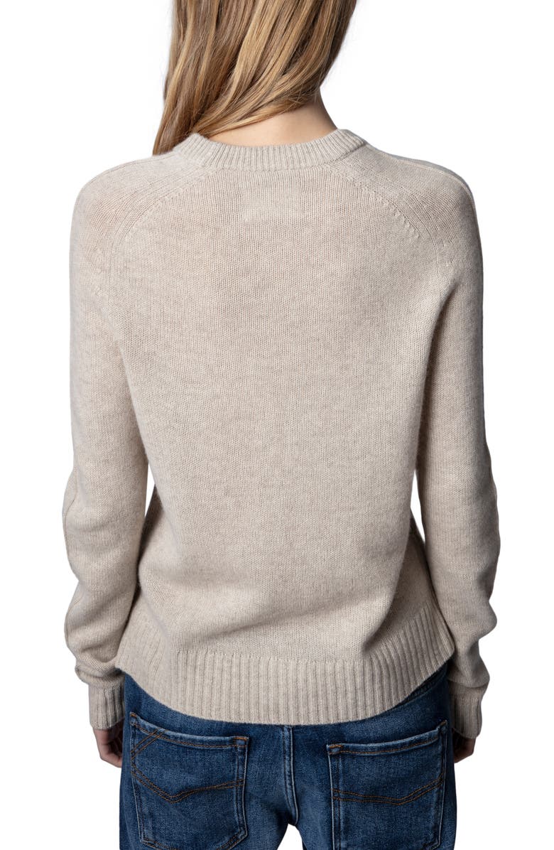Zadig & Voltaire Lili Heart Cashmere Sweater, Alternate, color, 