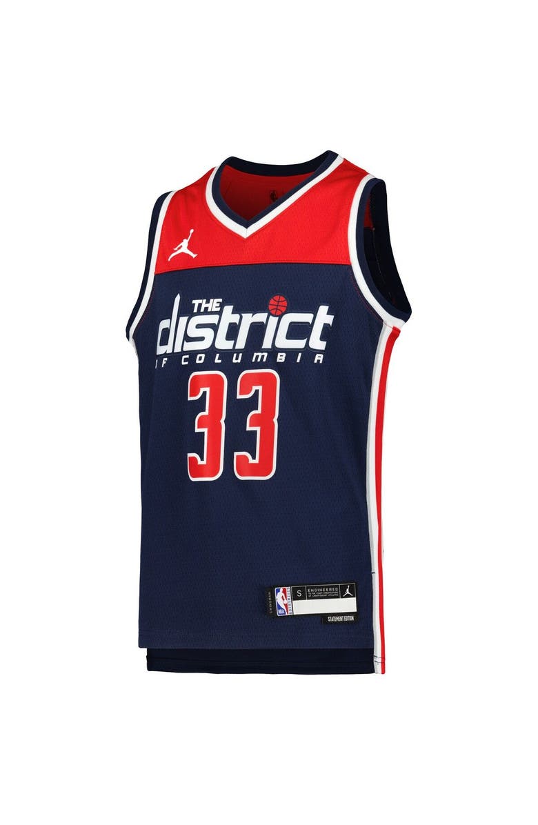 Jordan Brand Youth Jordan Brand Kyle Kuzma Navy Washington Wizards Swingman Jersey - Statement Edition, Alternate, color, 