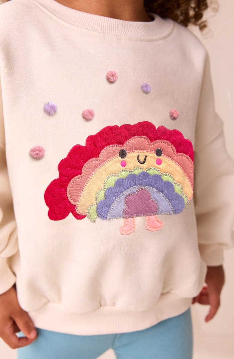 NEXT Kids' Taco Rainbow Sweatshirt, Alternate, color, Cream