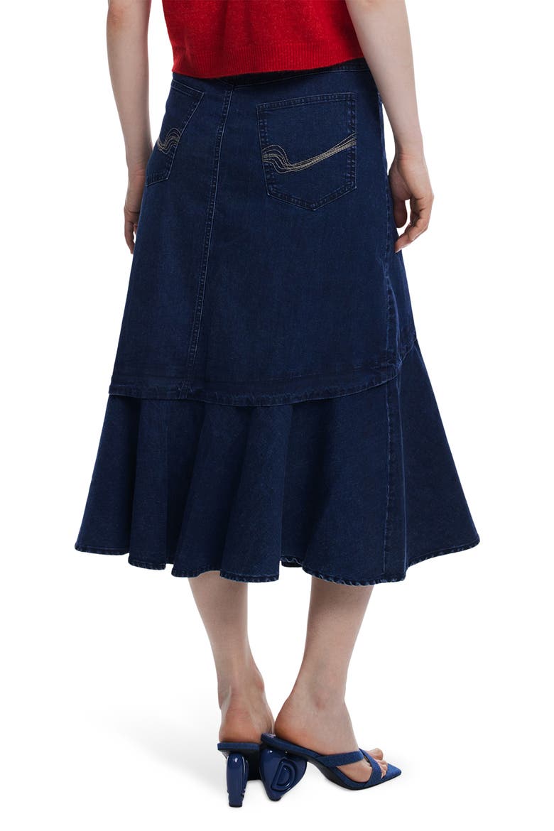 Denim Skirt, Alternate, color, BLUE