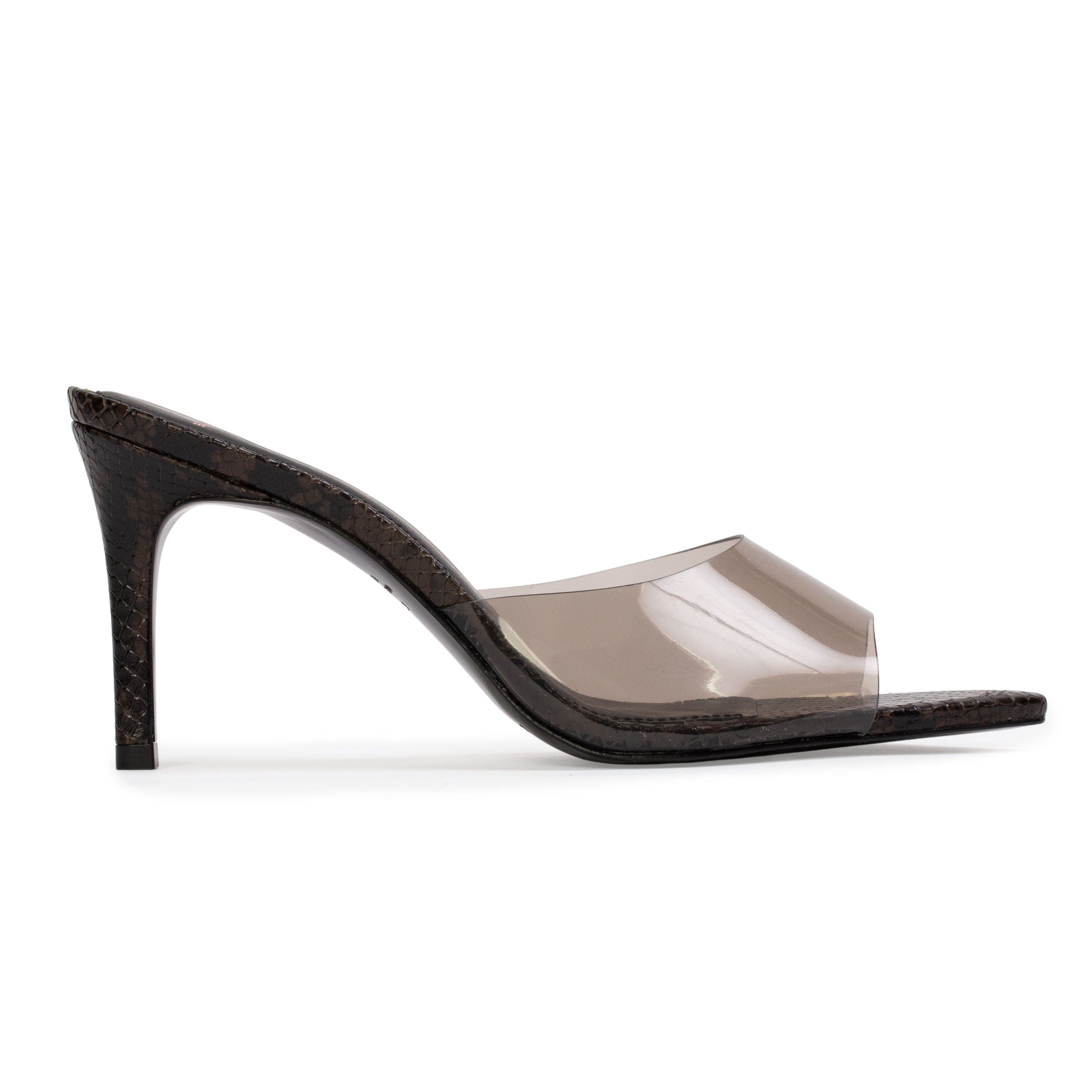 BLACK SUEDE STUDIO Belle Snake Mule, Main, color, Brown Snake Leather