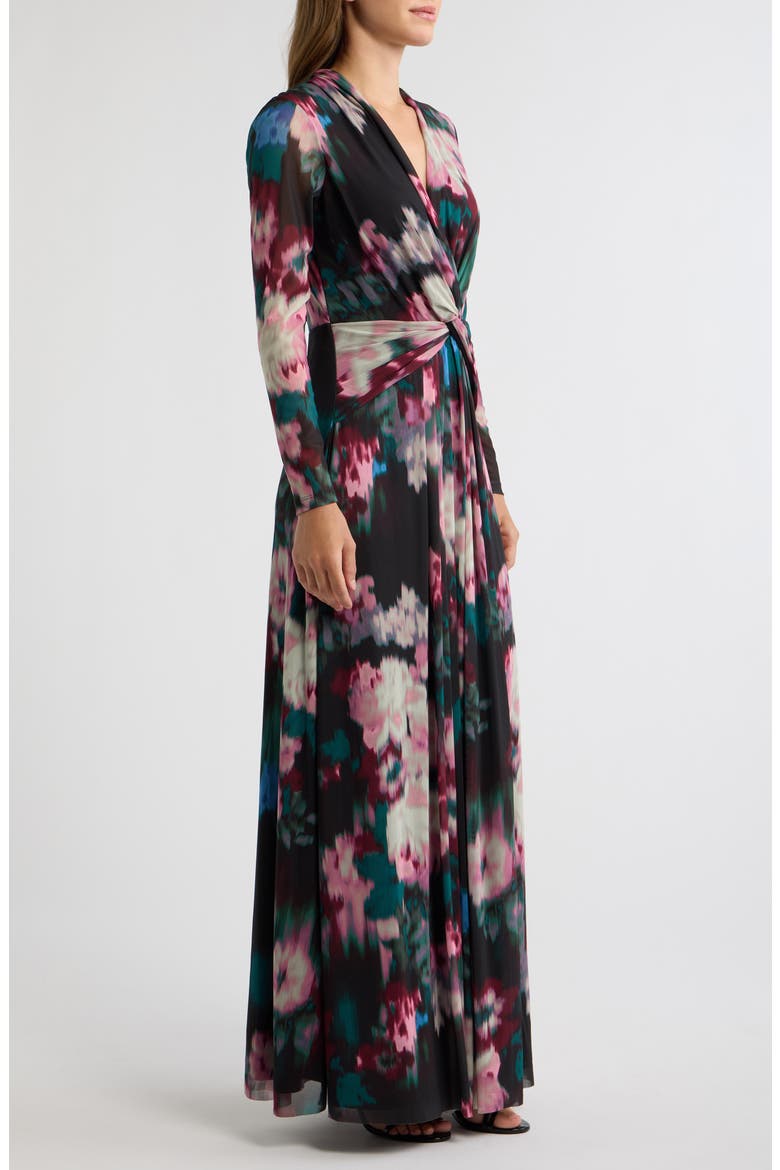 Twist Front Maxi Dress, Alternate, color, DEEP JADE MULTI