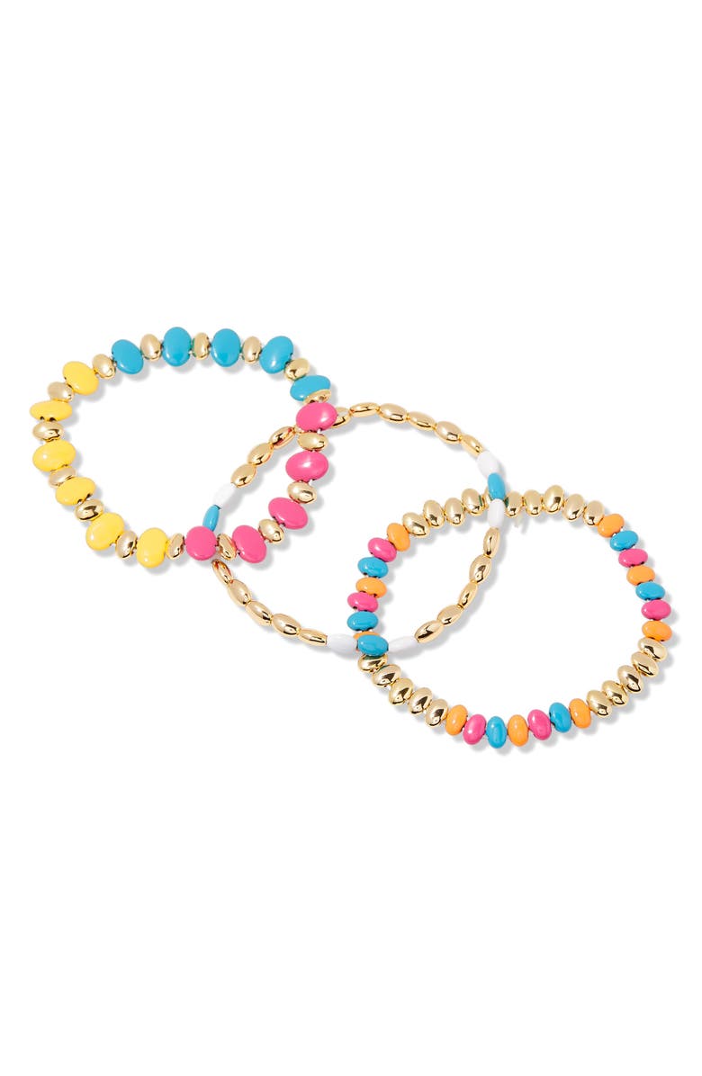 Brook and York Monterey Set of 3 Beaded Bracelets, Alternate, color, Gold/ Multi