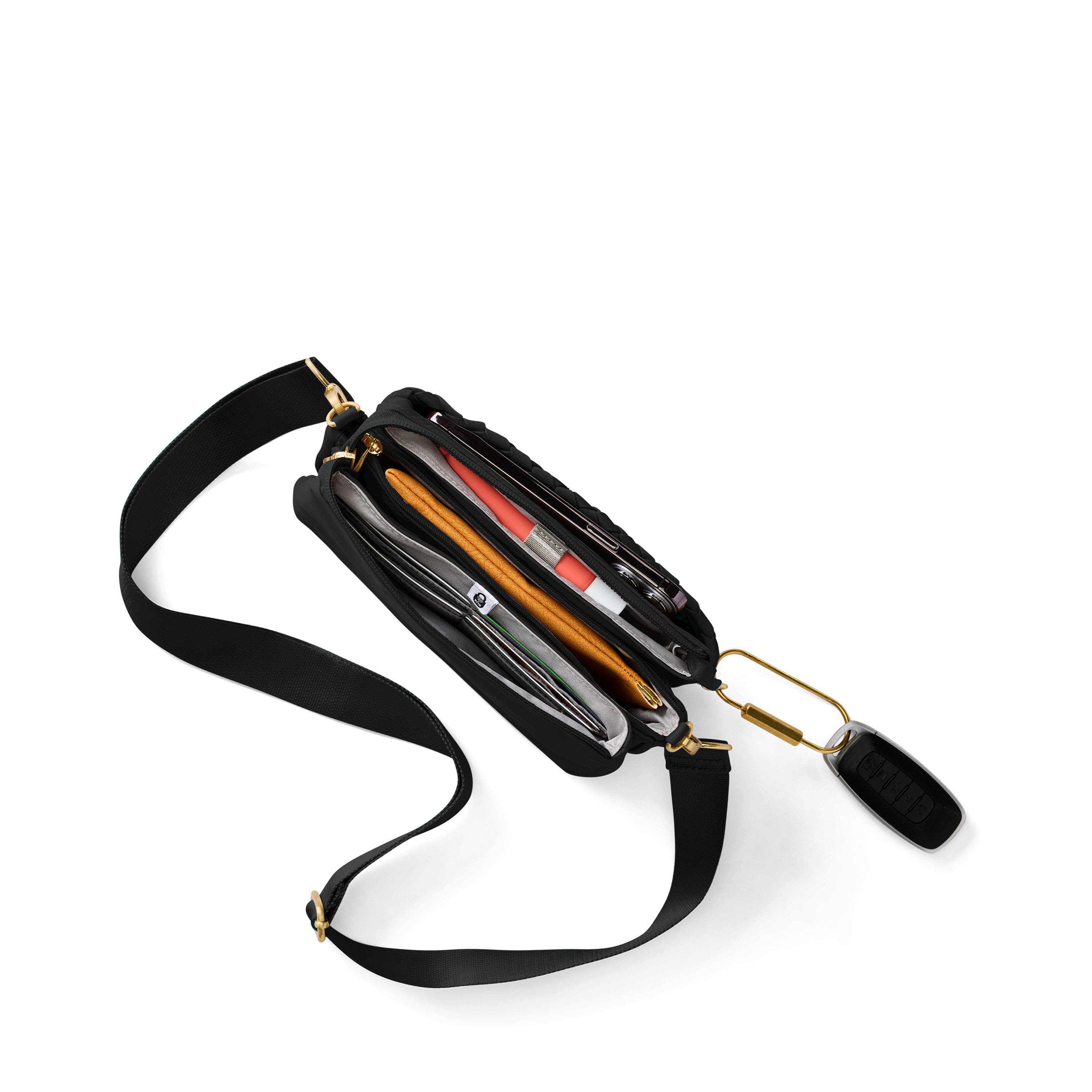 Perry Woven Crossbody, Alternate, color, BLACK WOVEN TWILL