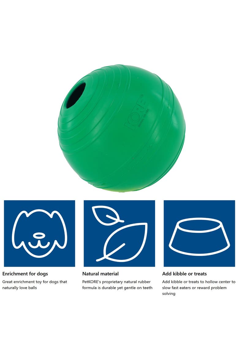 KoreFlex Ball, 4.75 Inches, Large, Green, Dog Toy, Alternate, color, Green