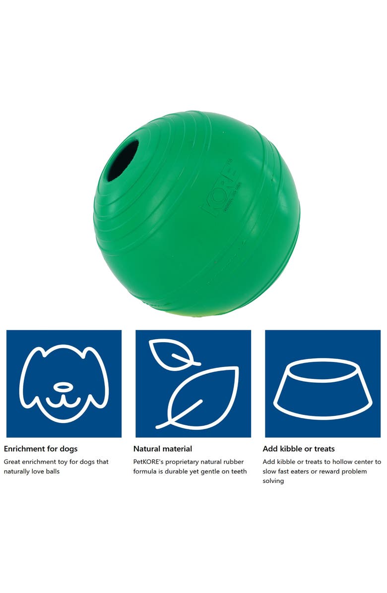 PetKORE KoreFlex Ball, 4.75 Inches, Large, Green, Dog Toy, Alternate, color, Green