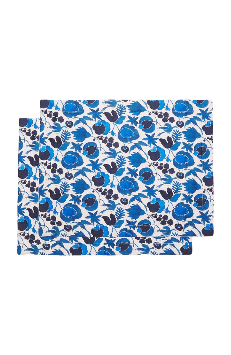 La DoubleJ Placemats Set Of 2, Alternate, color, Wildbird Small Blue