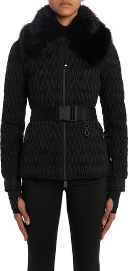 MONCLER GRENOBLE 2023/24エコファー付ダウンジャケットPLANTREY MONCLER GRENOBLE Plantrey hooded belted faux fur-trimmed