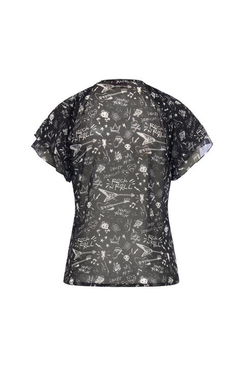 Printed Silk Geogette Blouse