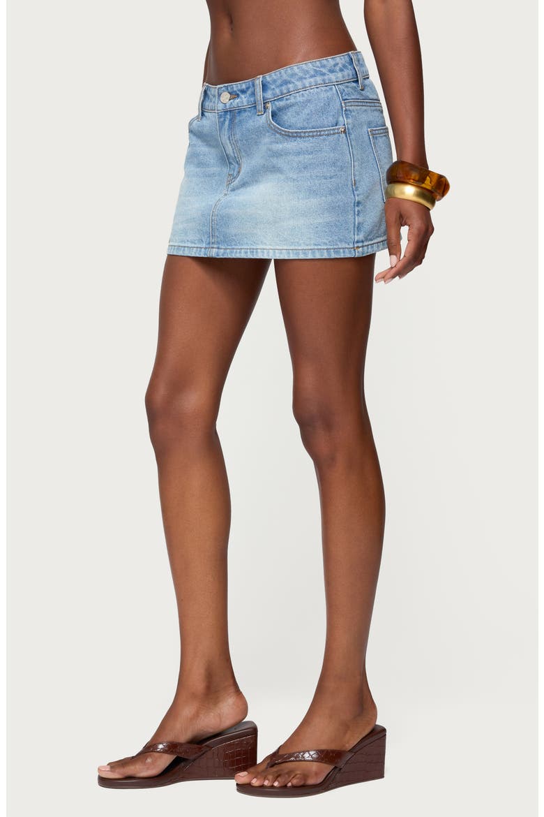 Chiara Low Rise Denim Miniskirt, Alternate, color, BLUE-VINTAGE-WASHED