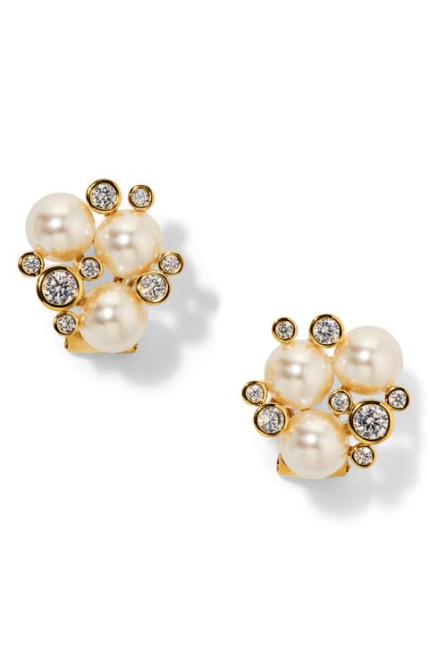 Cluster Imitation Pearl Stud Earrings