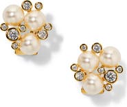 Nadri Cluster Imitation Pearl Stud Earrings