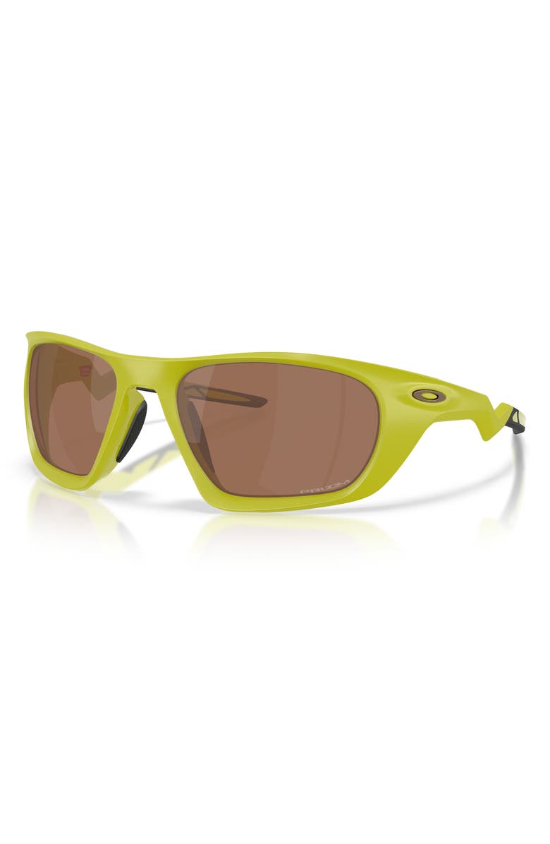 Oakley Lateralis 60mm Rectangle Sunglasses, Alternate, color, Matte Cactus / Prizm Tungsten