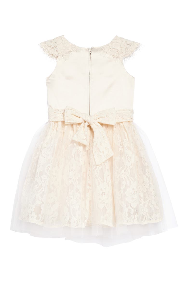 The Sarah Floral Lace Dress, Alternate, color, CHAMPAGNE