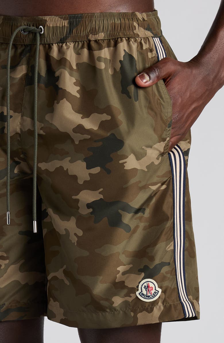Moncler Boxer Mare Camouflage Swim Trunks, Alternate, color, Camouflage