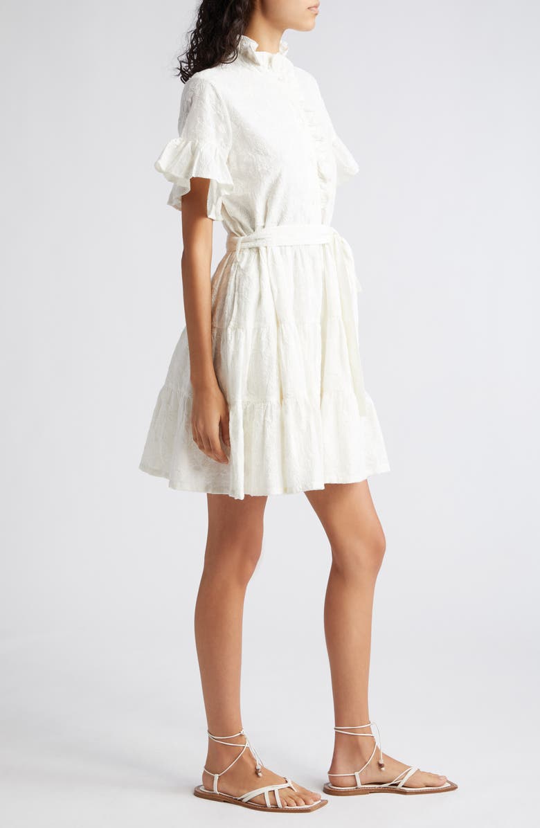 MILLE Violetta Ruffle Tie Waist Dress, Alternate, color, Garden Embroidery