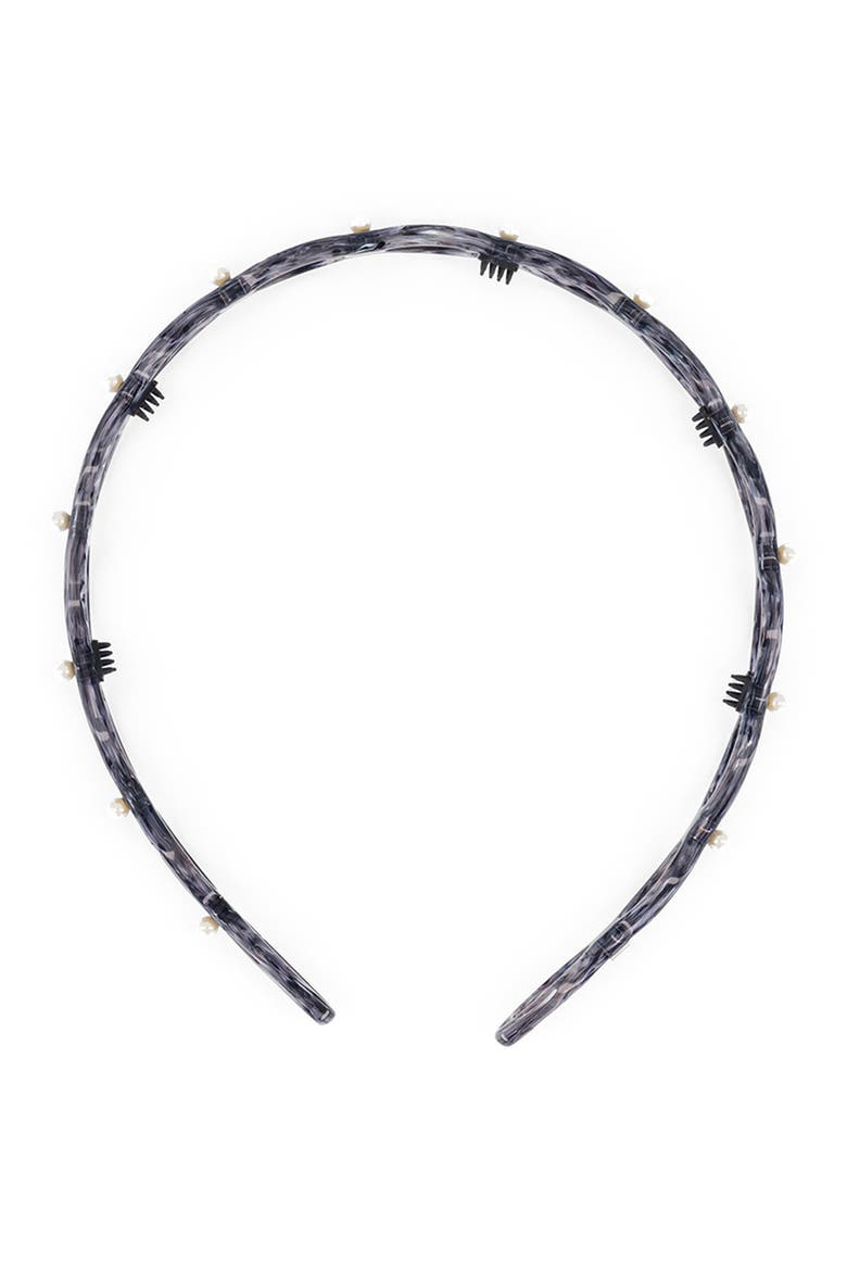 Cutout Ultracomfort Acetate And Pearls Headband, Alternate, color, Black
