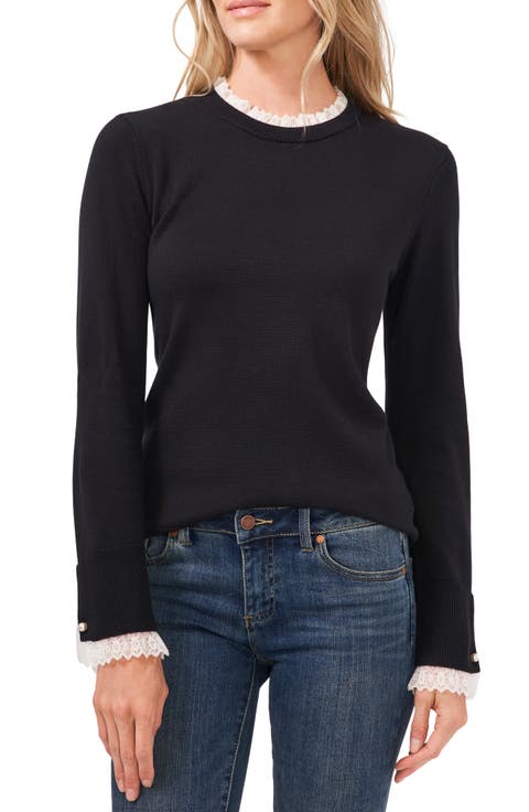Lace Trim Sweater