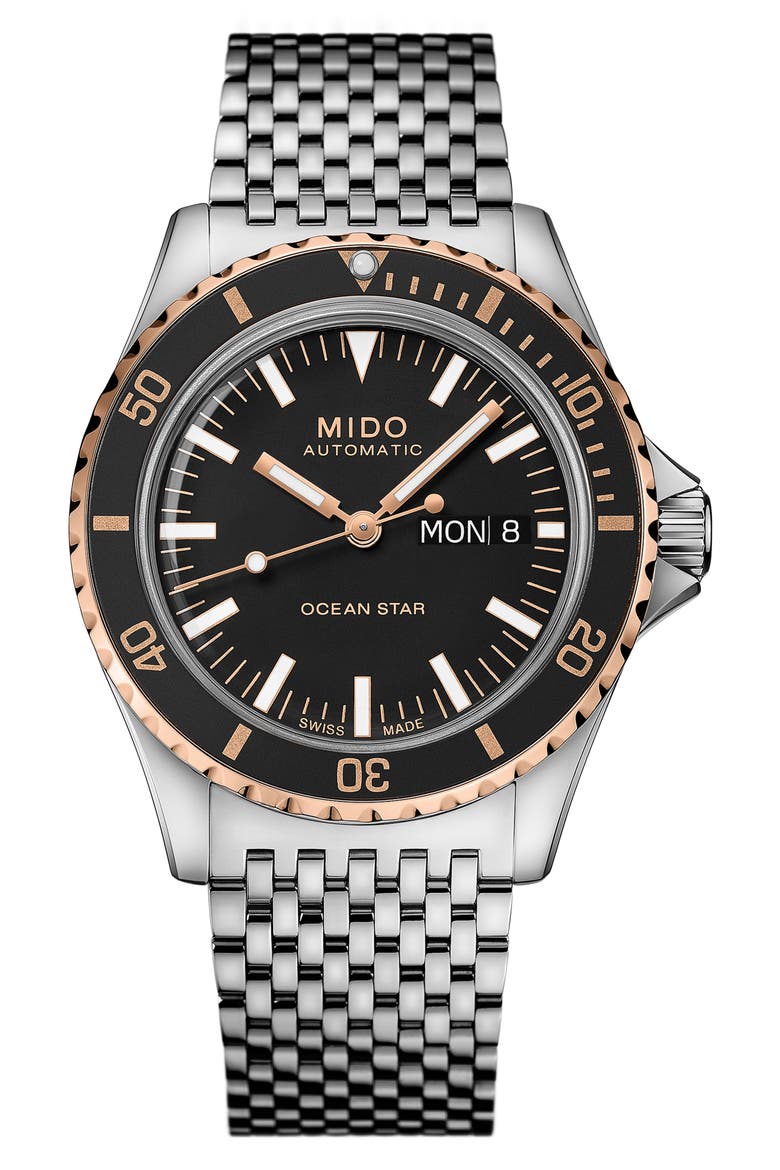 Ocean Star Tribute Bracelet Watch, 40.5mm, Main, color, BLACK
