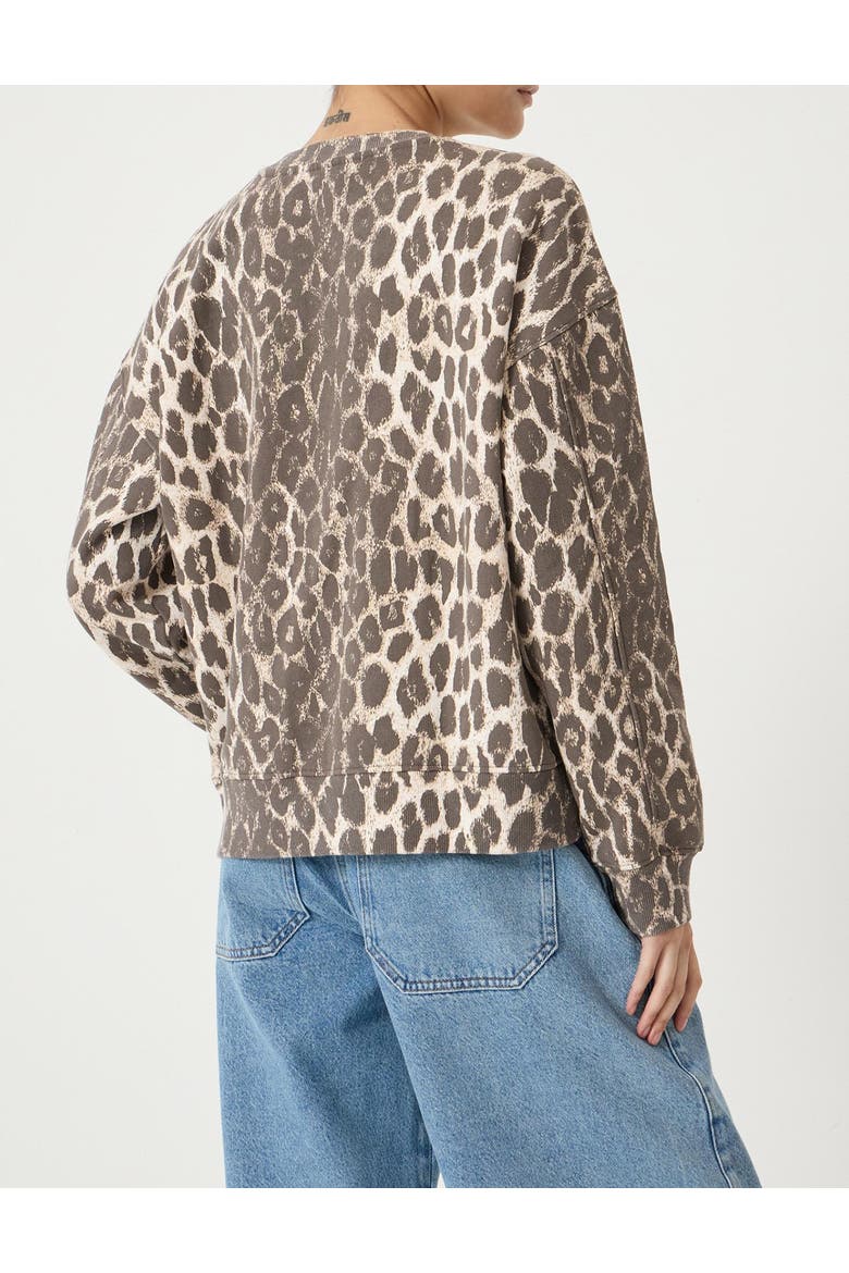 Astra Leopard Print Cotton Sweatshirt, Alternate, color, Trans Neutral Leopard Print
