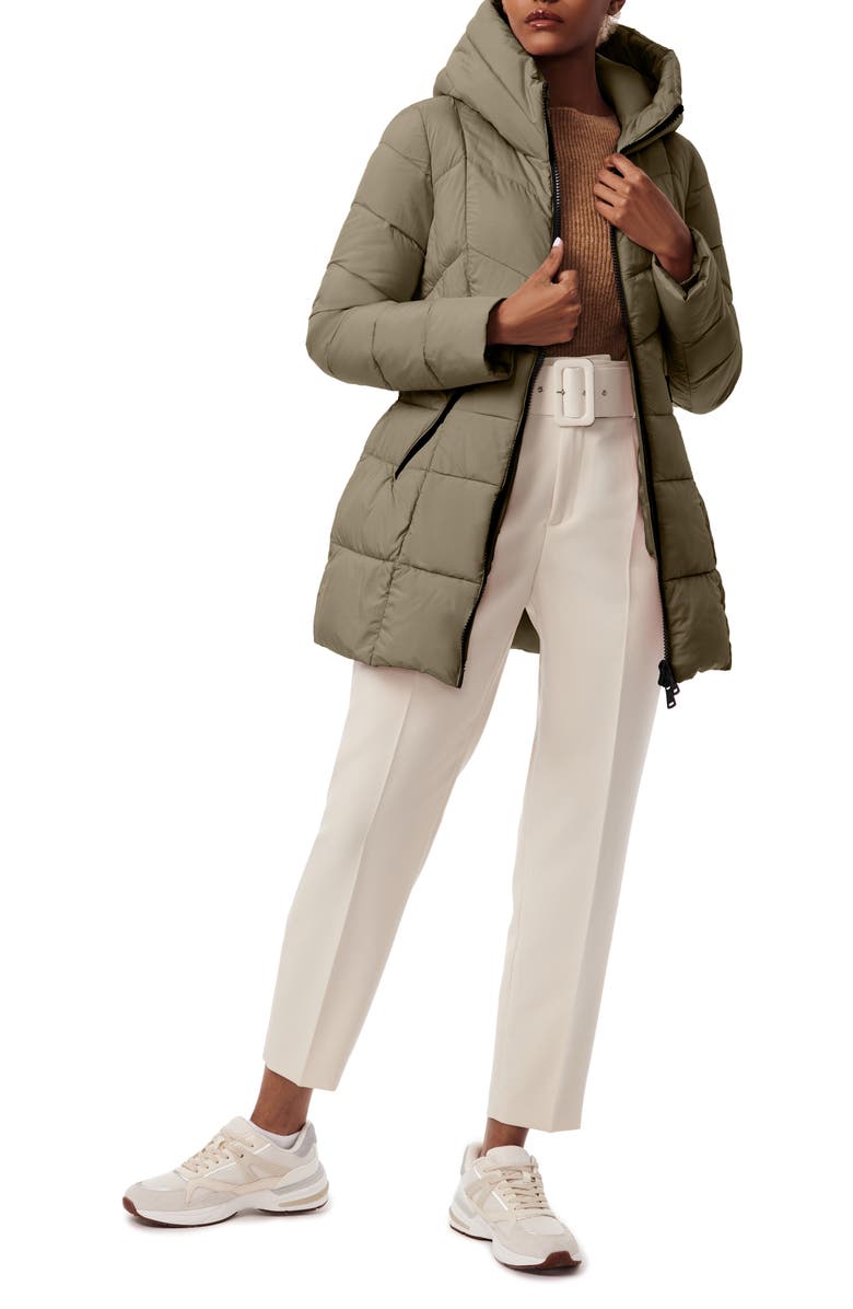 Bernardo Hooded Water Resistant Puffer Jacket, Alternate, color, Liquid Metal