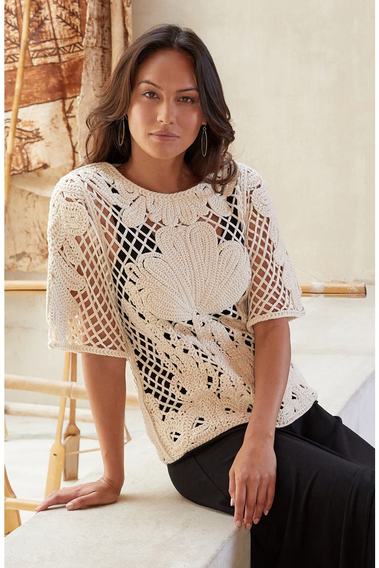 Crochet Top, Alternate, color, CREAM