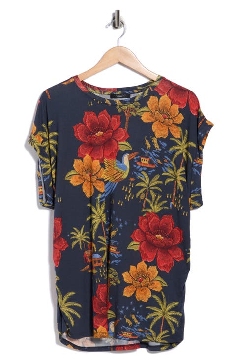 Cuff Short Sleeve Ruched T-Shirt (Plus)