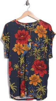 T Tahari Cuff Short Sleeve Ruched T-Shirt