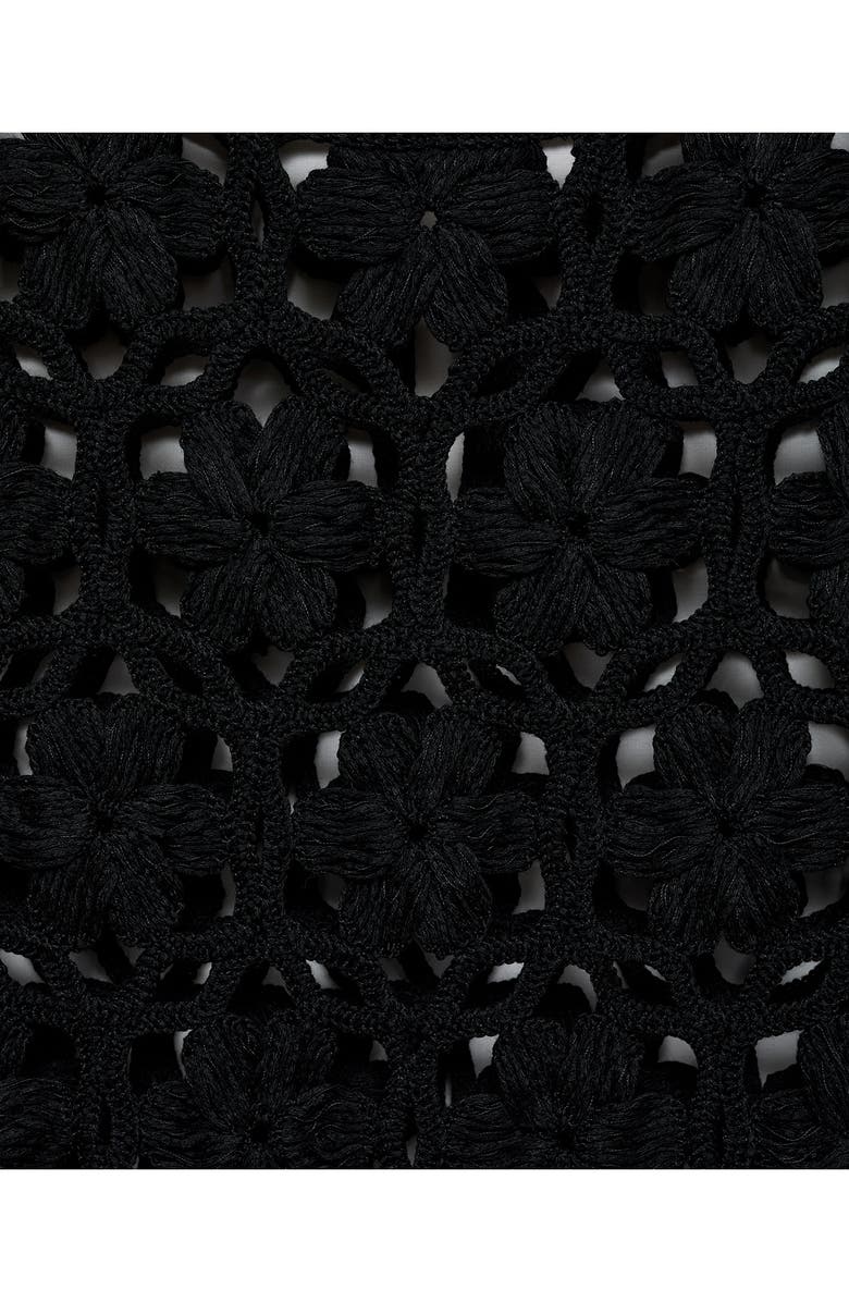 MANGO Crochet Minidress, Alternate, color, Black