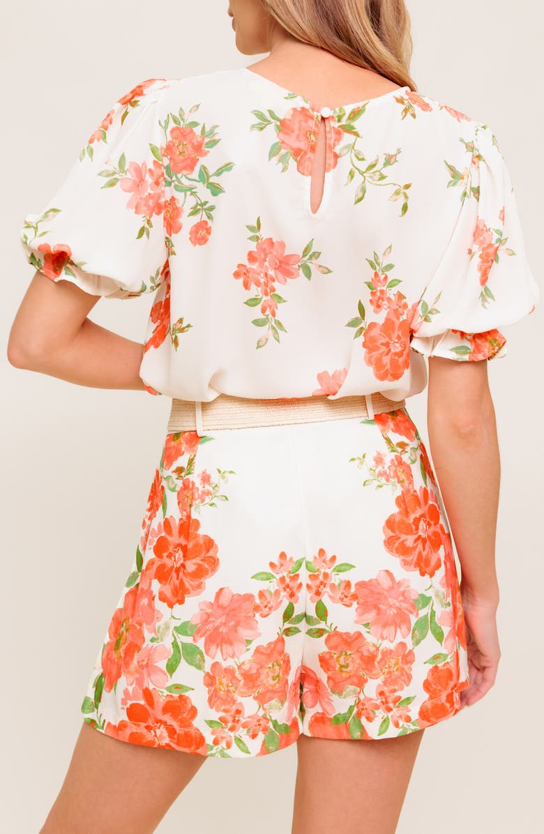 FLYING TOMATO Belted High Waisted Shorts, Alternate, color, Ivory