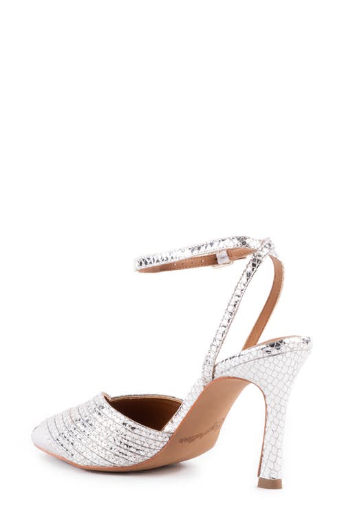 Seychelles Onto The Next Ankle Strap Pointed Toe Pump In Silver