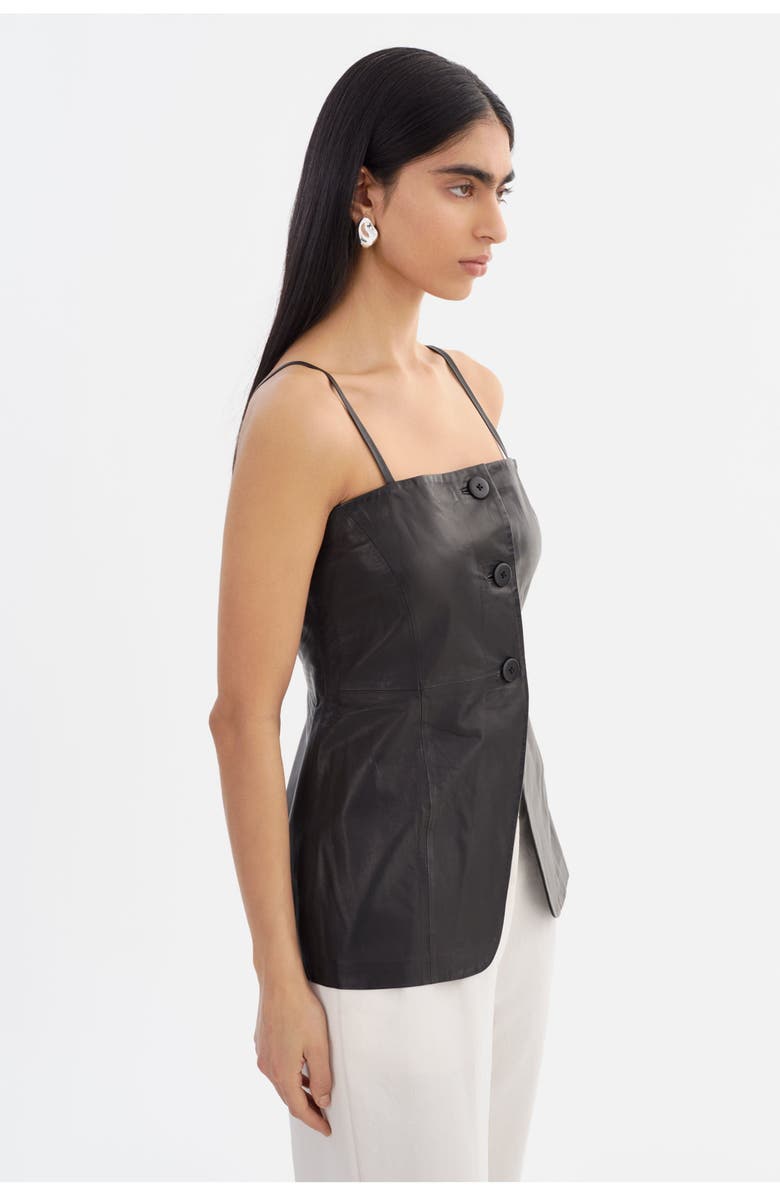 LAMARQUE MILANA | Leather Bustier Top, Alternate, color, Black