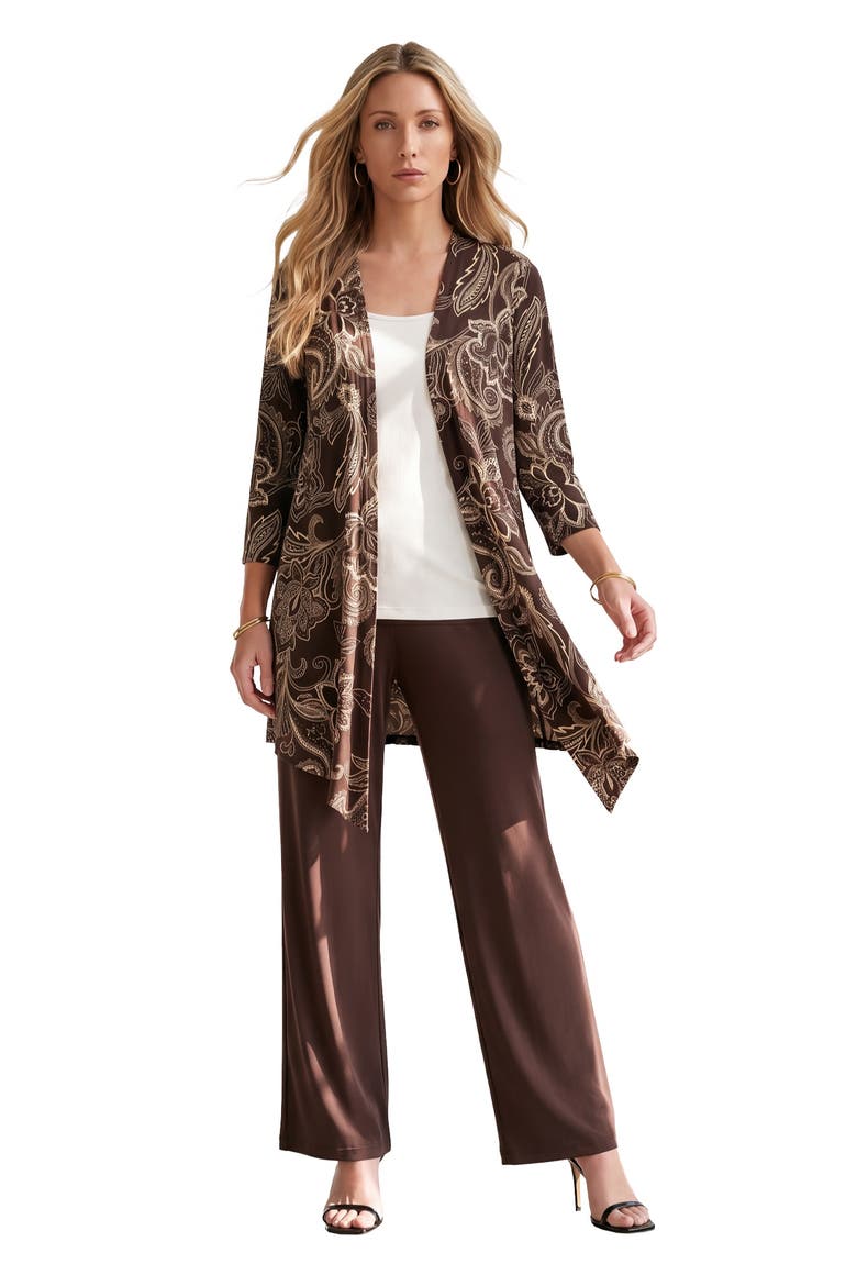 Ultra Drape Cardigan, Main, color, CHOCOLATE PAISLEY STENCIL