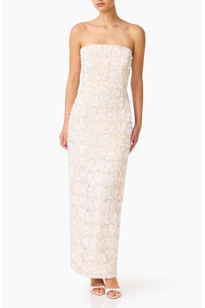 Silvana Strapless Gown, Main, color, WHITE SILVER