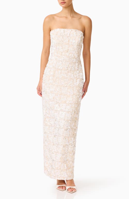 Elliatt Silvana Strapless Gown in White Silver at Nordstrom, Size Small