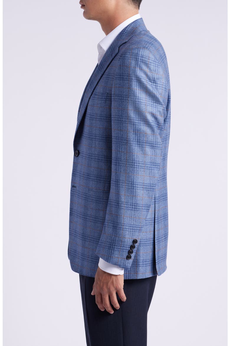 Siena Regular Fit Plaid Silk & Cashmere Sport Coat, Alternate, color, BLUE
