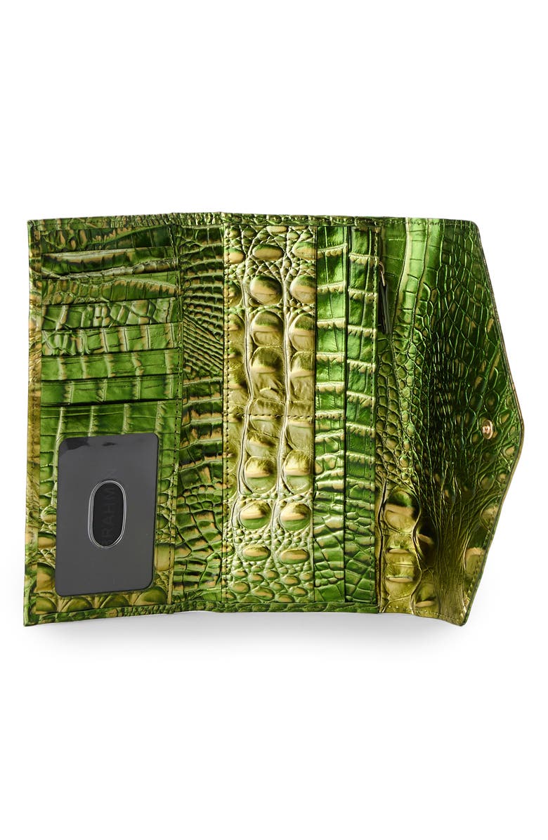 Brahmin Veronica Croc Embossed Leather Wallet, Alternate, color, 