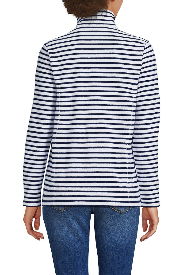 Anyweather Fleece Quarter Zip Pullover, Alternate, color, Crisp White/Navy Stripe/Red