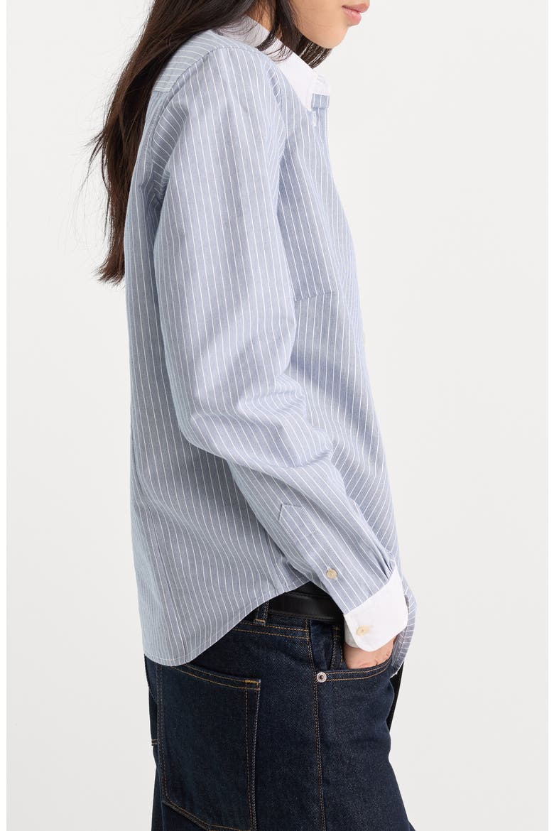 The Oxford Contrast Striped Shirt, Alternate, color, SLATE BLUE STRIPE