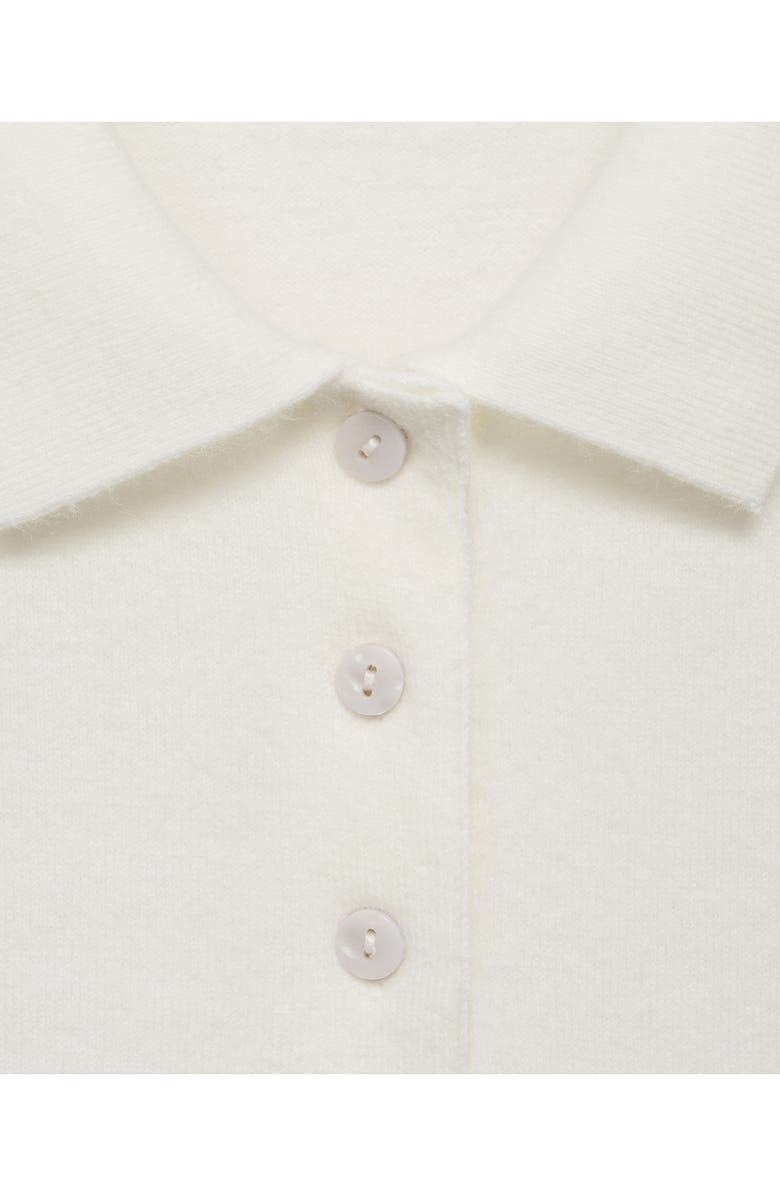 MANGO Diamond Print Polo Vest, Alternate, color, Ecru