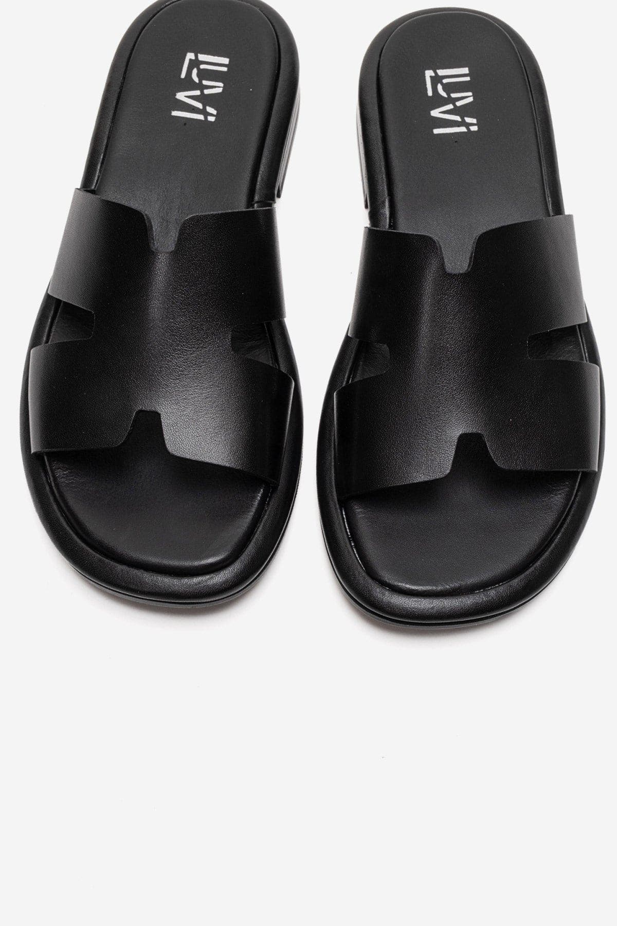 Forever & Always Shoes Brio Leather Slide, Alternate, color, Black