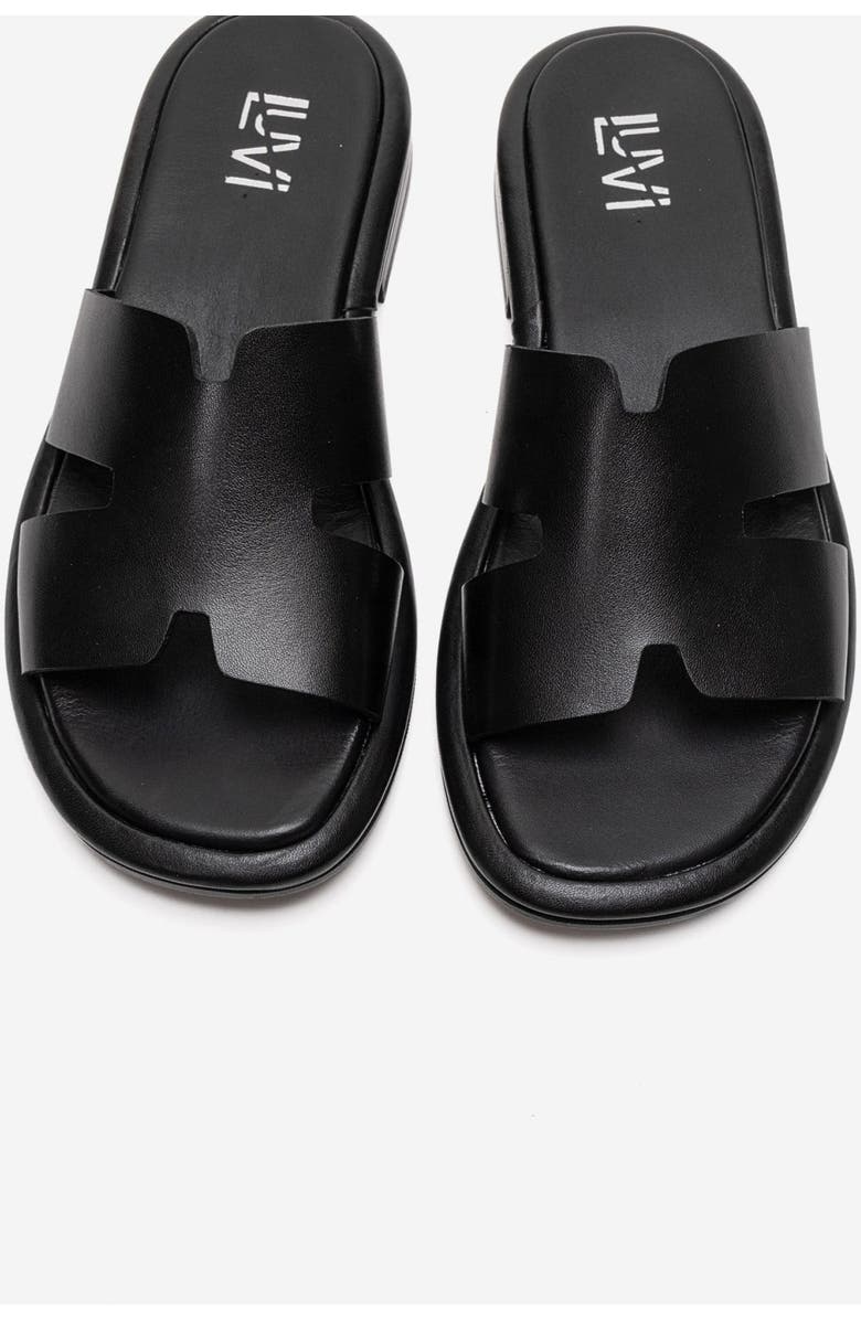 Forever & Always Shoes Brio Leather Slide, Alternate, color, Black