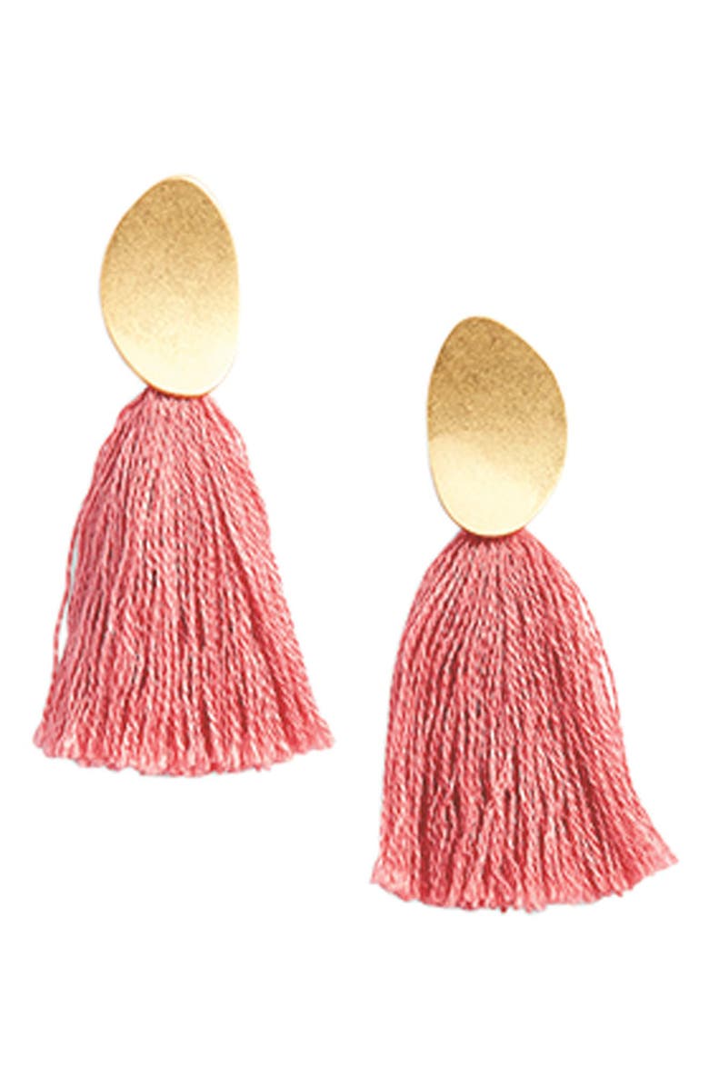 Madewell Curved Tassel Earrings, Alternate, color, 
